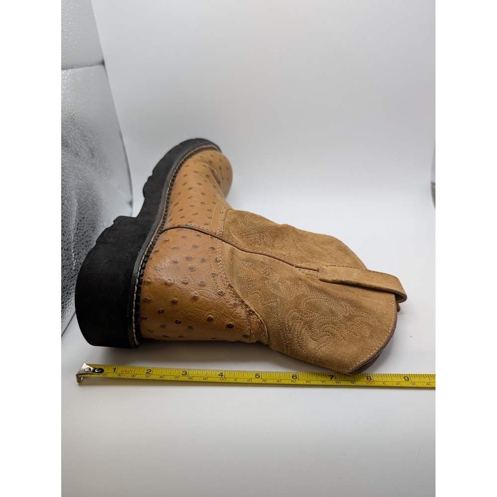 Ariat Fatbaby Womens 9.5B Western Boots Faux Ostrich Suede Tan Brown - Picture 16 of 16